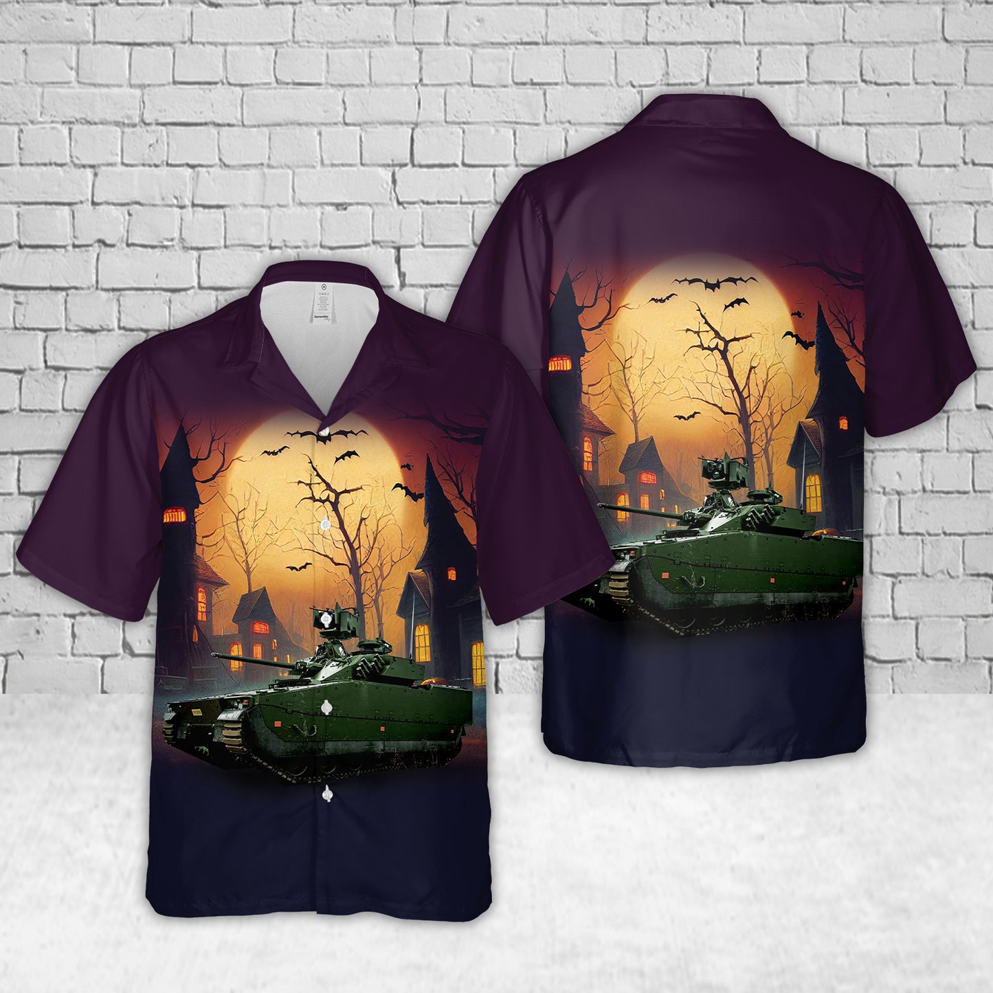 Norwegian Army CV90 Infantry Fighting Vehicle Halloween Hawaiian Shirt