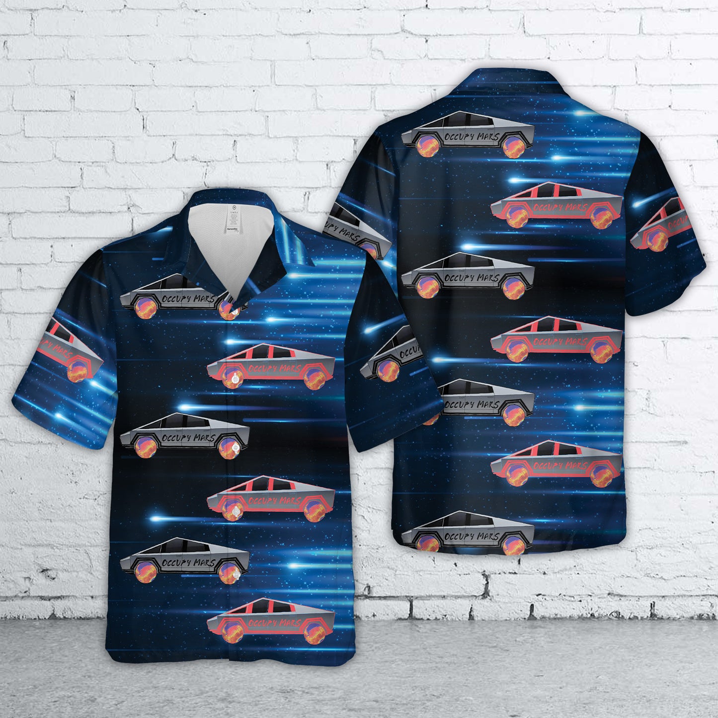 Occupy Mars Cybertruck Hawaiian Shirt