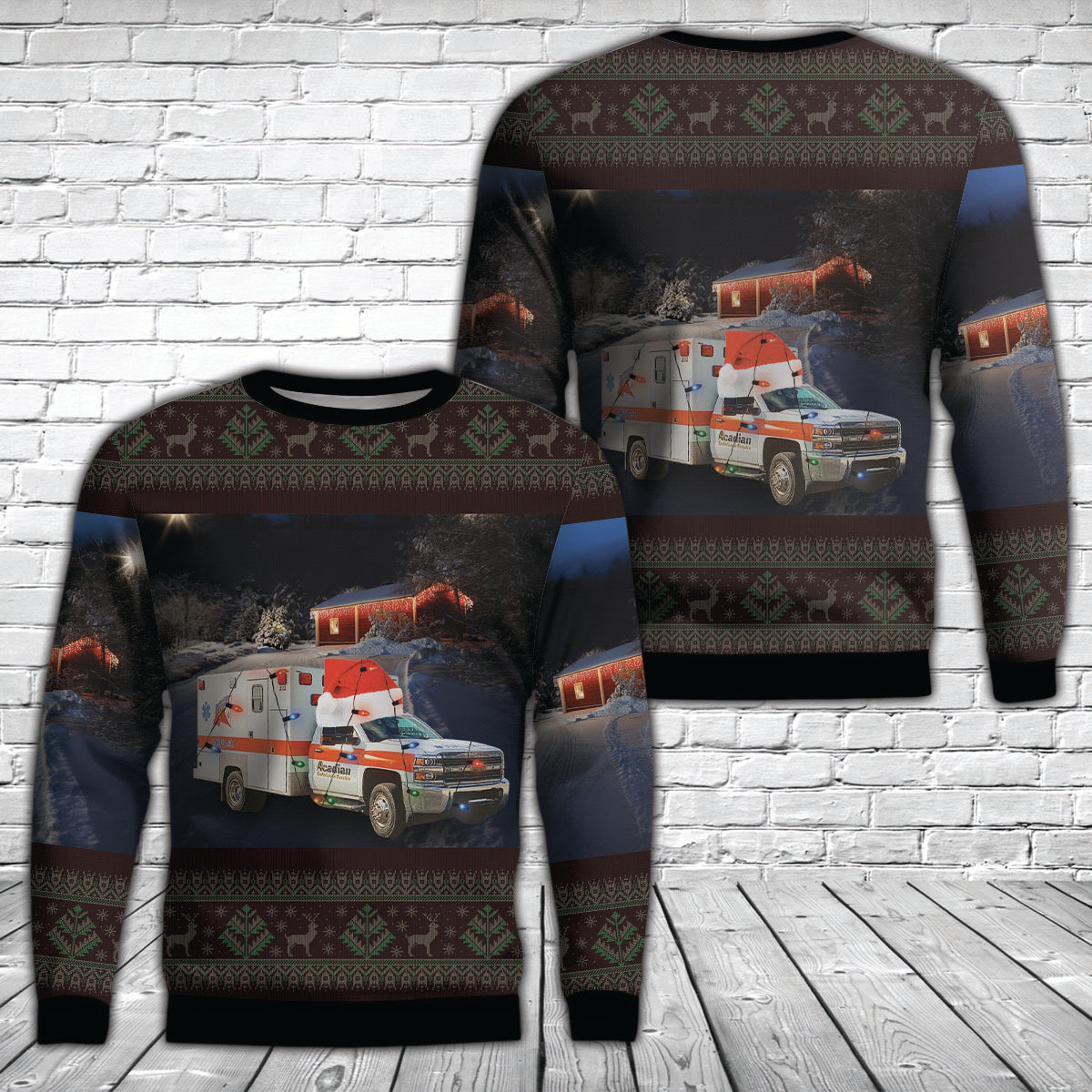 Ocean Springs, Mississippi, Acadian Ambulance Mississippi Christmas AOP Ugly Sweater