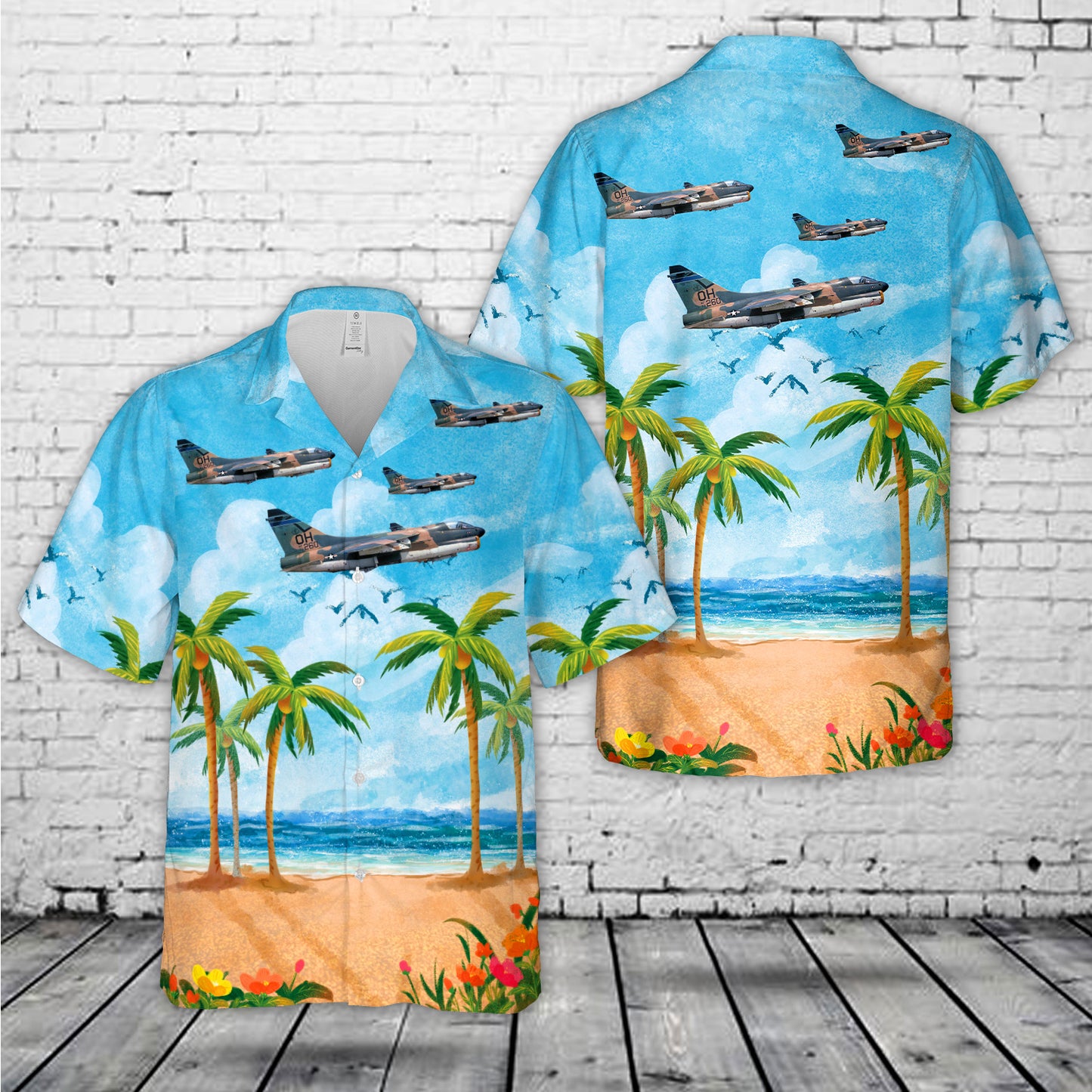 Ohio Air National Guard 166th Tactical Fighter Squadron A-7D Corsair II Hawaiian Shirt