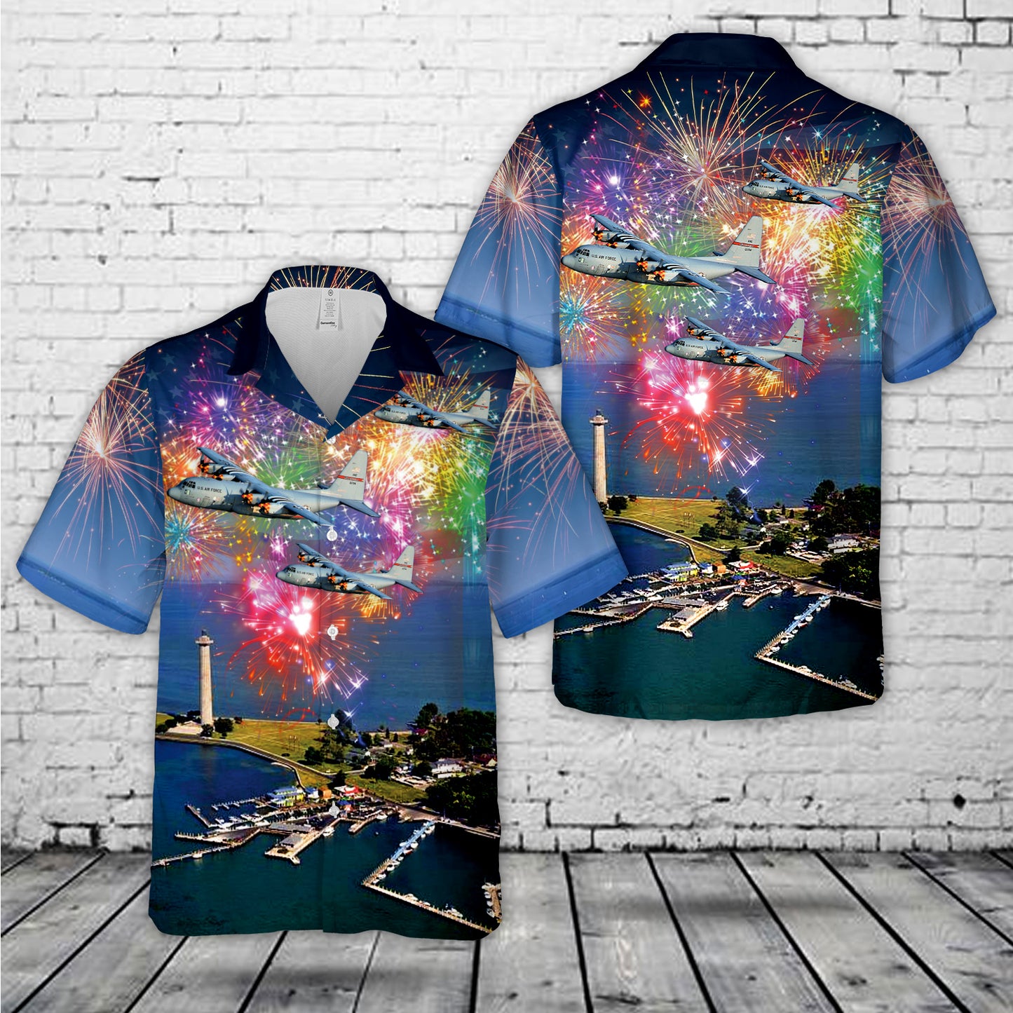 Ohio Air National Guard Lockheed C-130H Hercules 164th Airlift Squadron, 179th Airlift Wing 4th Of July Hawaiian Shirt