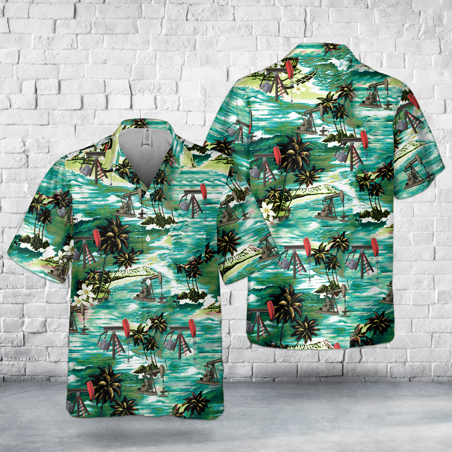 Oilfield Machine Pocket Hawaiian Shirt