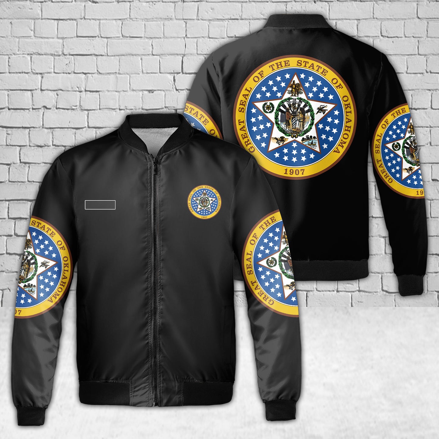 Custom Name Oklahoma Department of Career and Technology Education AOP Fleece Bomber Jacket