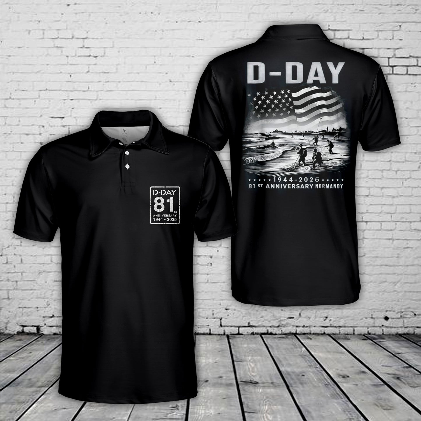 Omaha Beach 1944-2025 D-DAY 81st Anniversary Polo Shirt