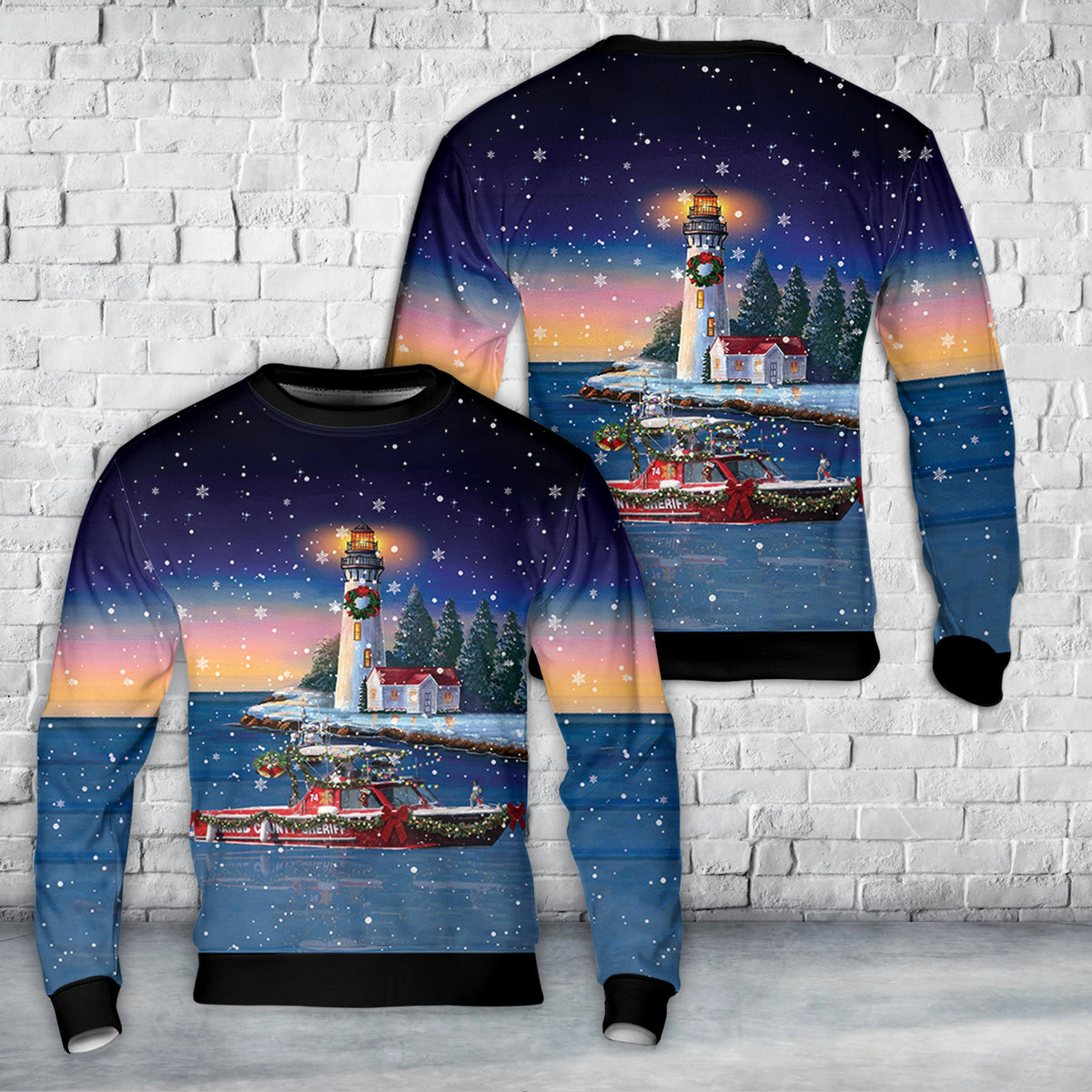 Orange County Sheriff's Department Boat Christmas Sweater
