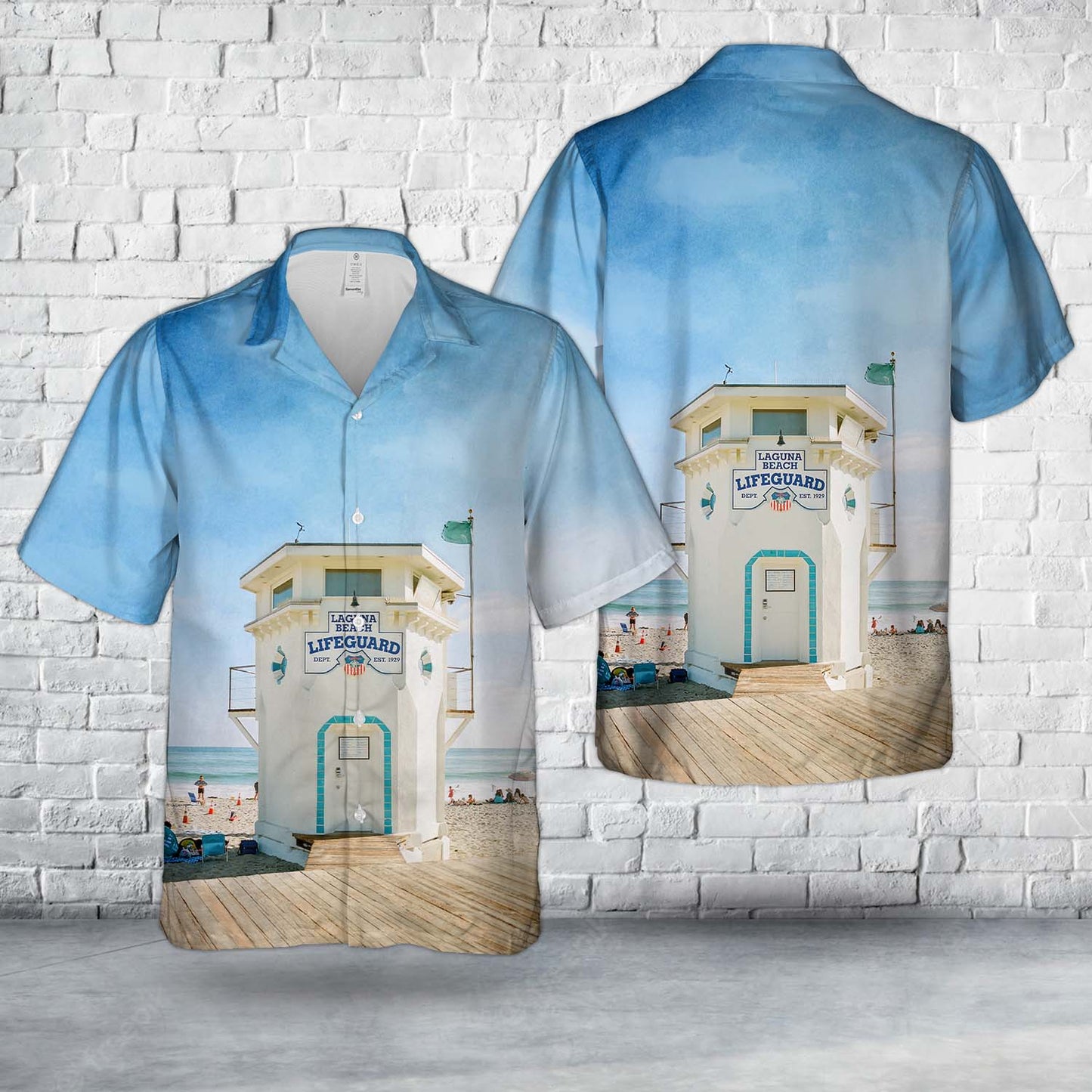 Orange County, California, Laguna Beach Lifeguard Tower Hawaiian Shirt