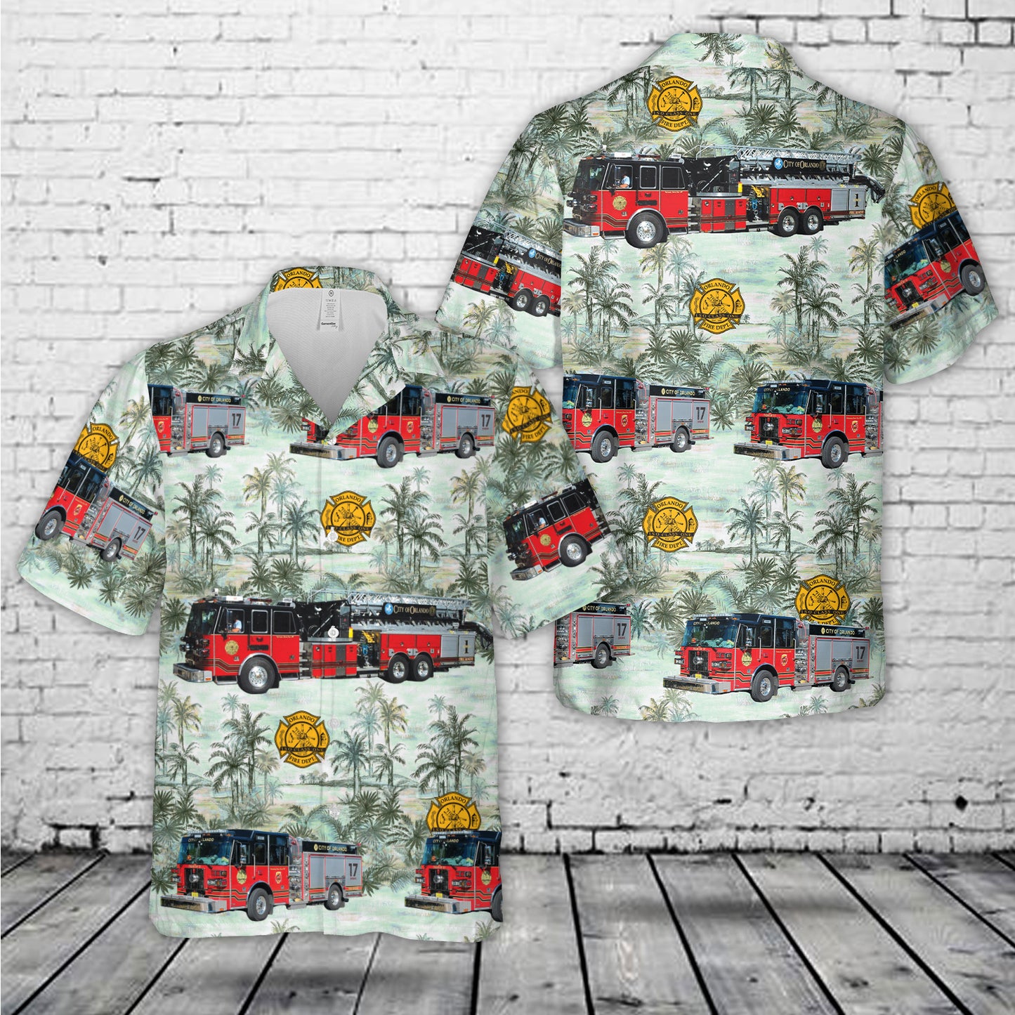 Orlando Fire Department, Florida Patrick's Day Hawaiian Shirt