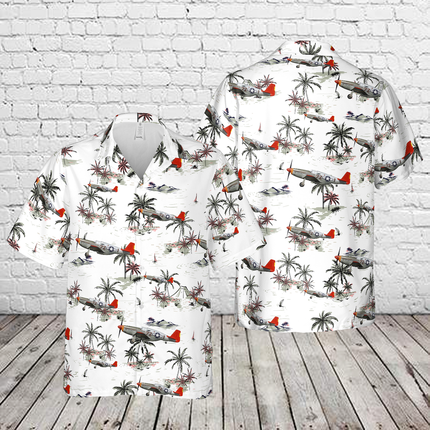 P-51C Mustang, Lt. Lee Archer, 302nd Fighter Squadron, 332nd Fighter Group, Italy, 1944 Hawaiian Shirt