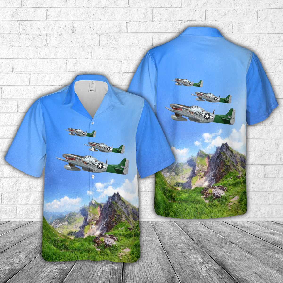 P51 Mustang 'Enchantress' fighter aircraft Hawaiian Shirt