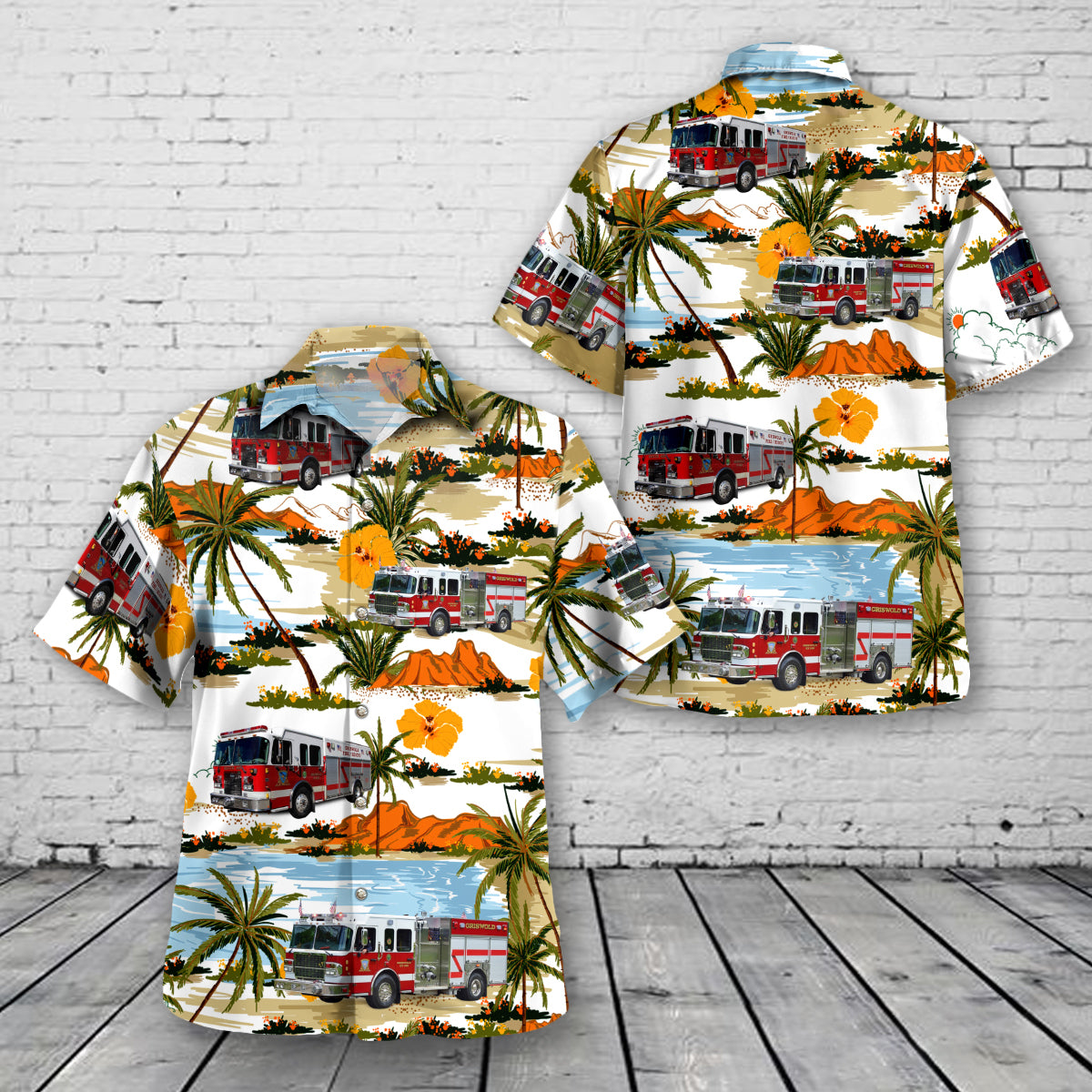 Pachaug, Connecticut, Griswold Volunteer Fire Department Hawaiian Shirt