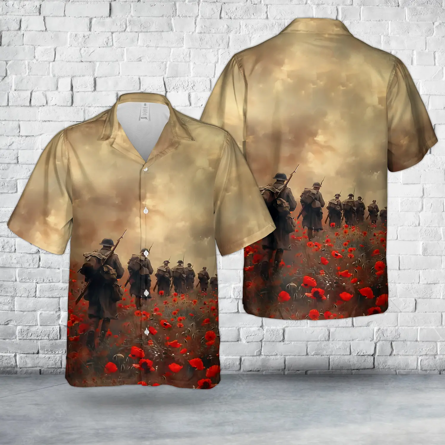 Paratrooper Poppy Field And Soldier Memorial Hawaiian Shirt