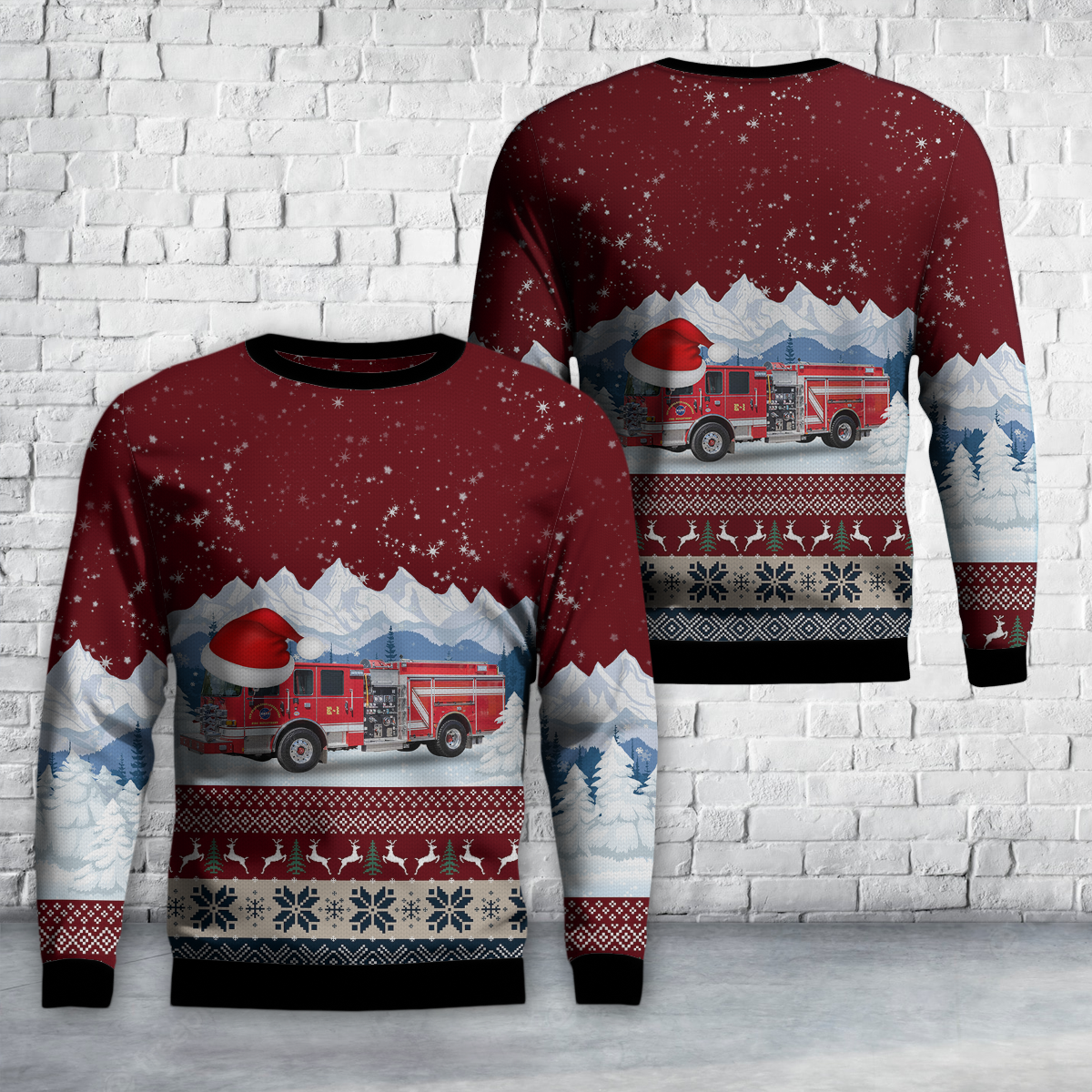 Pasadena, California, NASA Jet Propulsion Laboratory Fire Department AOP Christmas Ugly Sweater