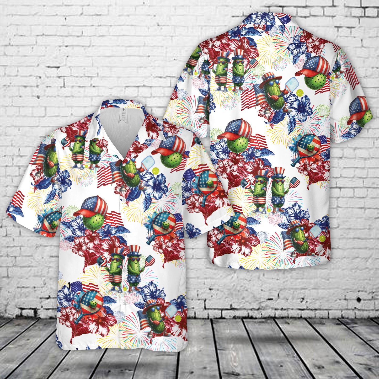 Patriotic Pickleball Players, 4th Of July Hawaiian Shirt