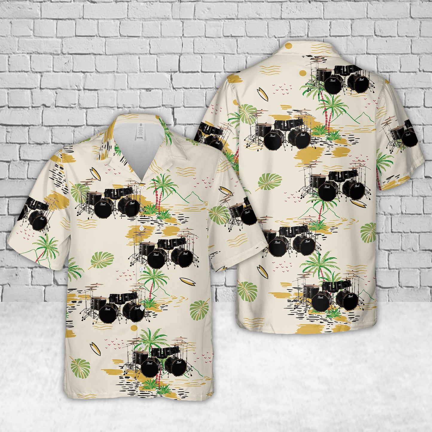 Pearl Double Bass Drum Kit Hawaiian Shirt