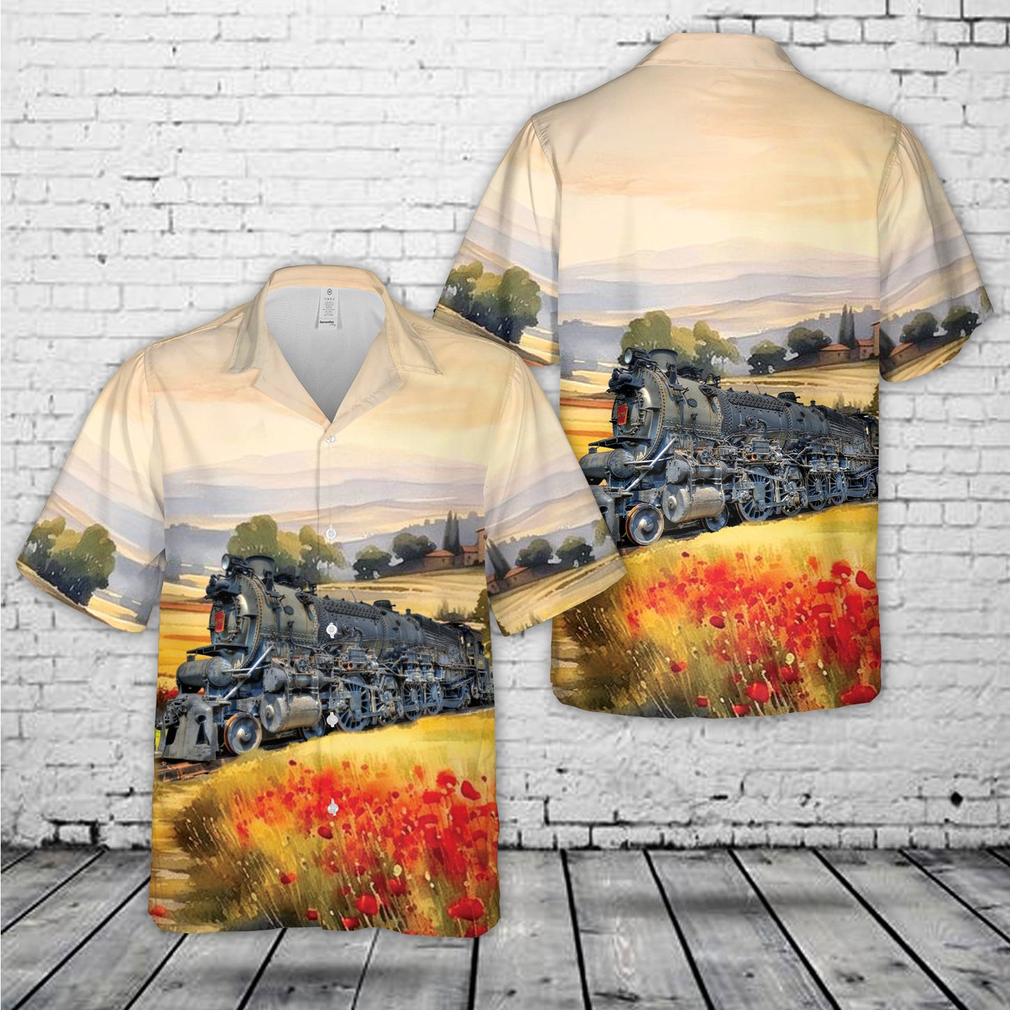 Pennsylvania Railroad Steam Locomotive No. 6755 Hawaiian Shirt