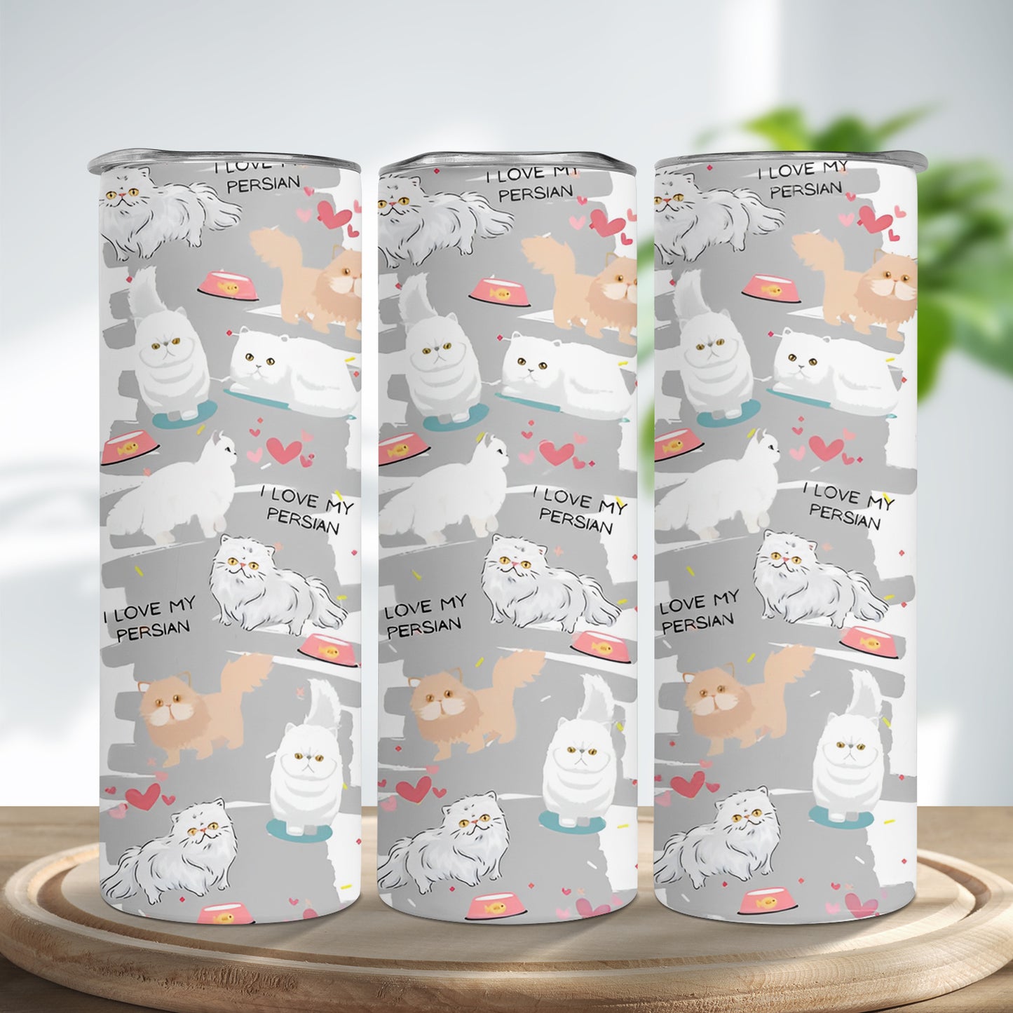 Persian Cat Skinny Tumbler Stainless Steel with Lids 20OZ