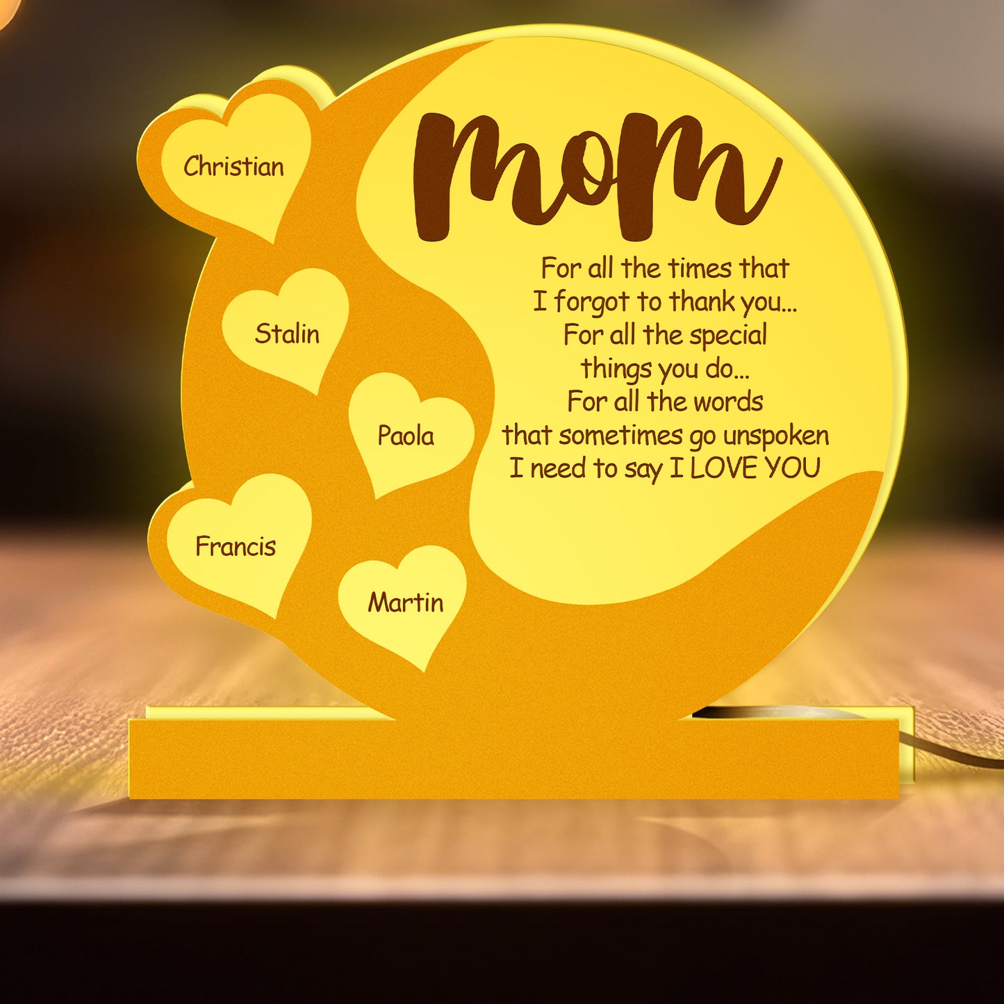 Personalized Mother's Day Gift Custom Shape Photo Night Light Box
