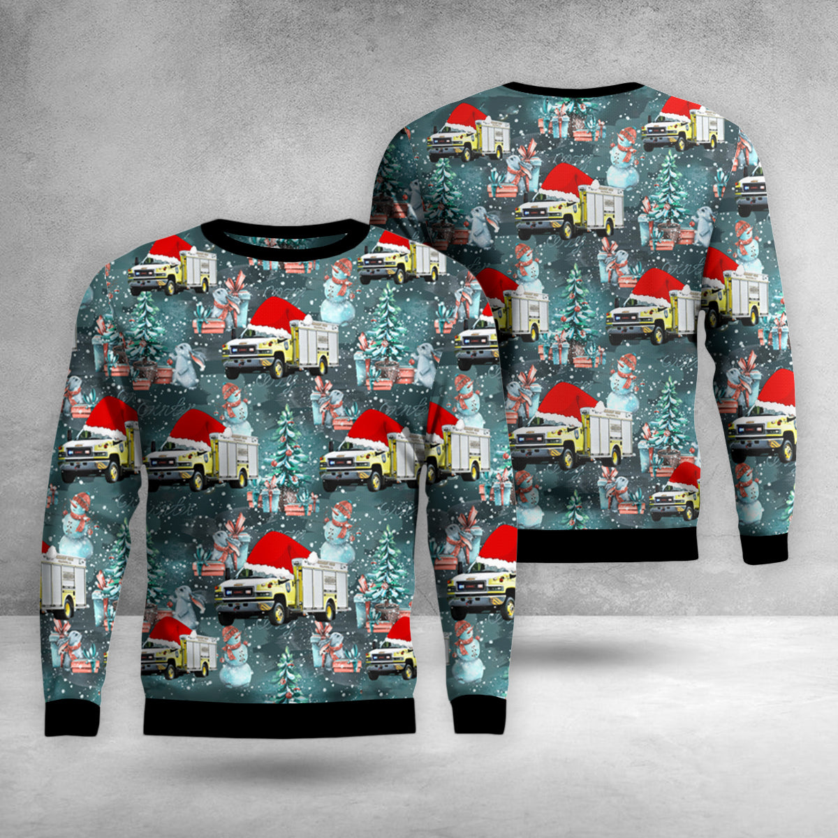 Phillipsburg, New Jersey, Phillipsburg Emergency Squad Rescue Truck Christmas AOP Sweater