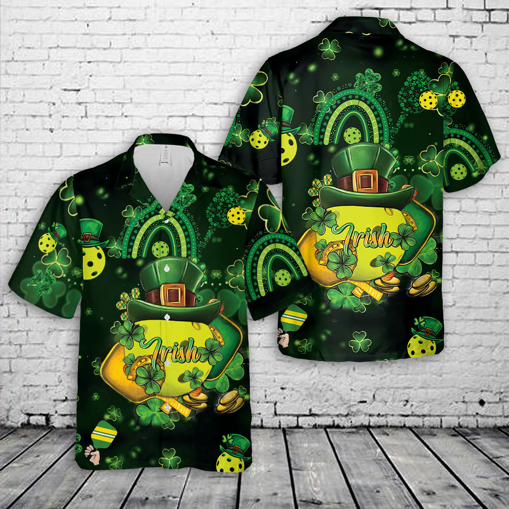 Pickleball Ball Lucky Shamrock St. Patrick's Day Hawaiian Shirt