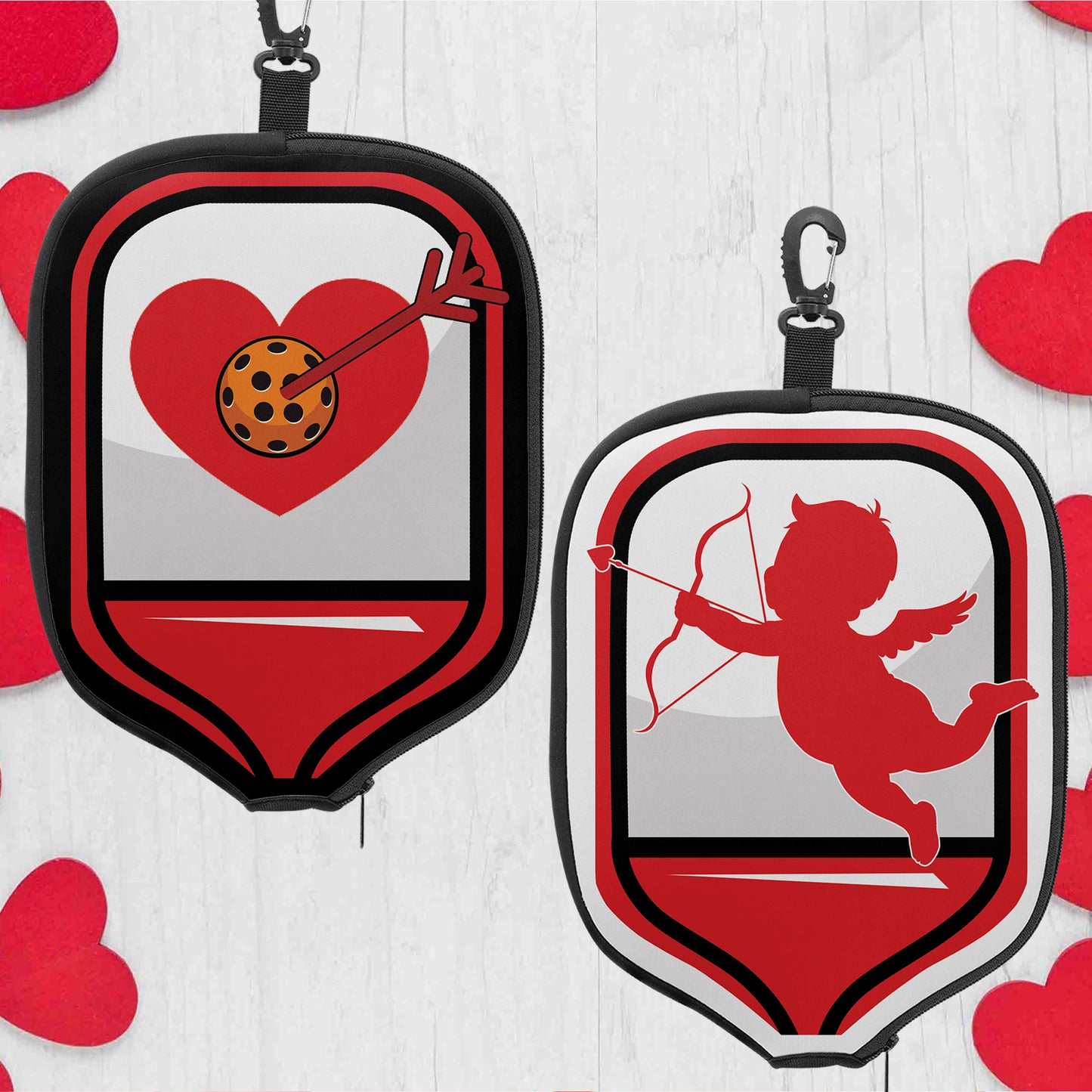 Pickleball Valentine Couple Pickleball Paddle Cover (Made in US)