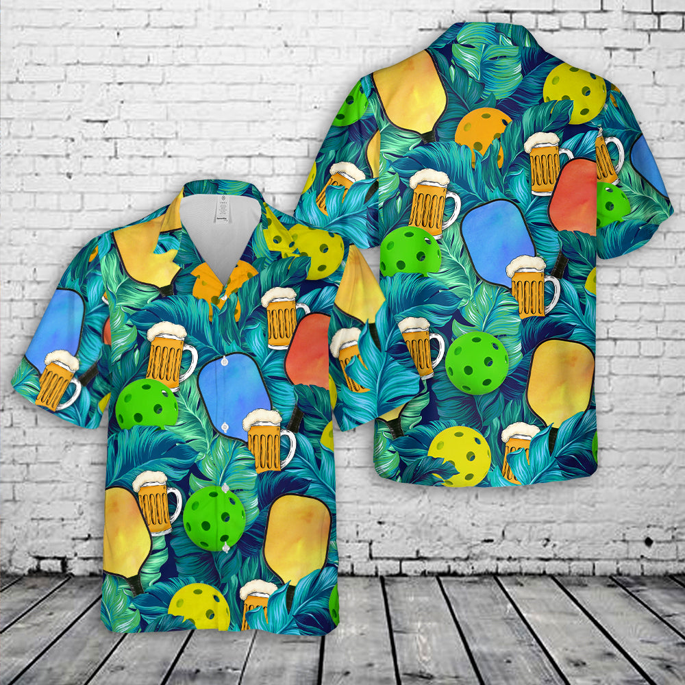Pickleball & Beer Hawaiian Shirt