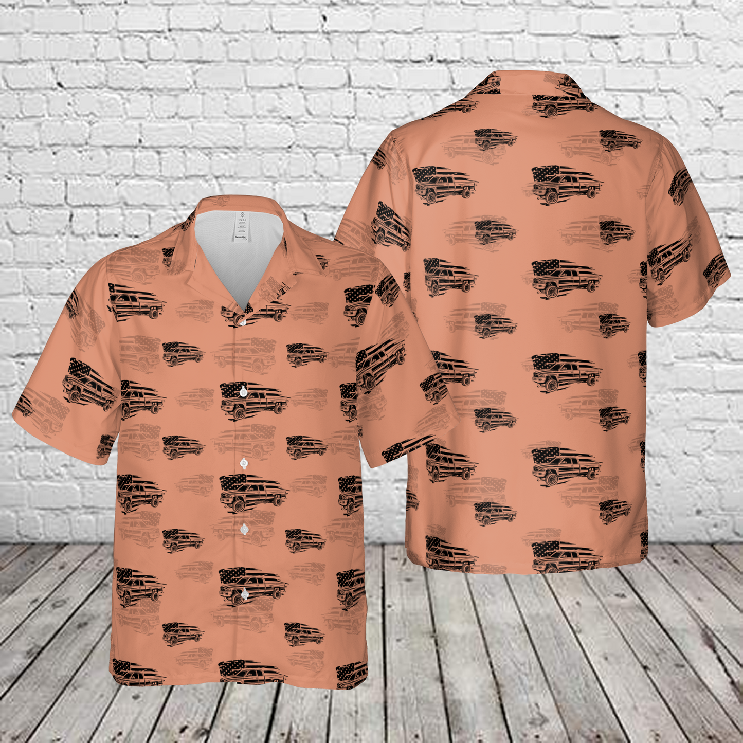 Pickup Truck Silhouette Hawaiian Shirt