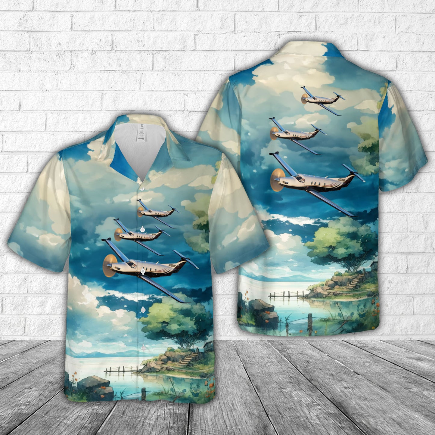Pilatus PC-12 general aviation business aircraft Hawaiian Shirt