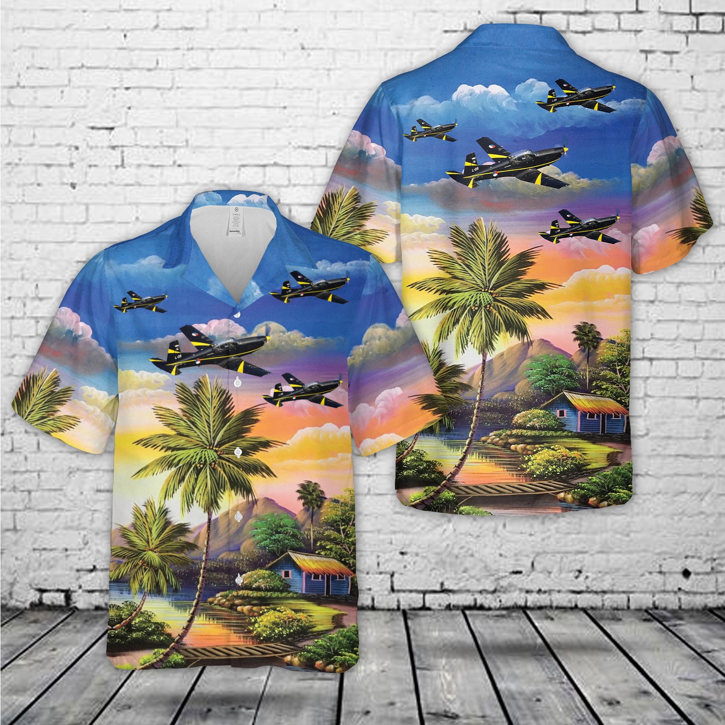 Pilatus PC-7 Turbo Trainer L-09 No.131 Squadron Royal Netherlands Air Force Hawaiian Shirt