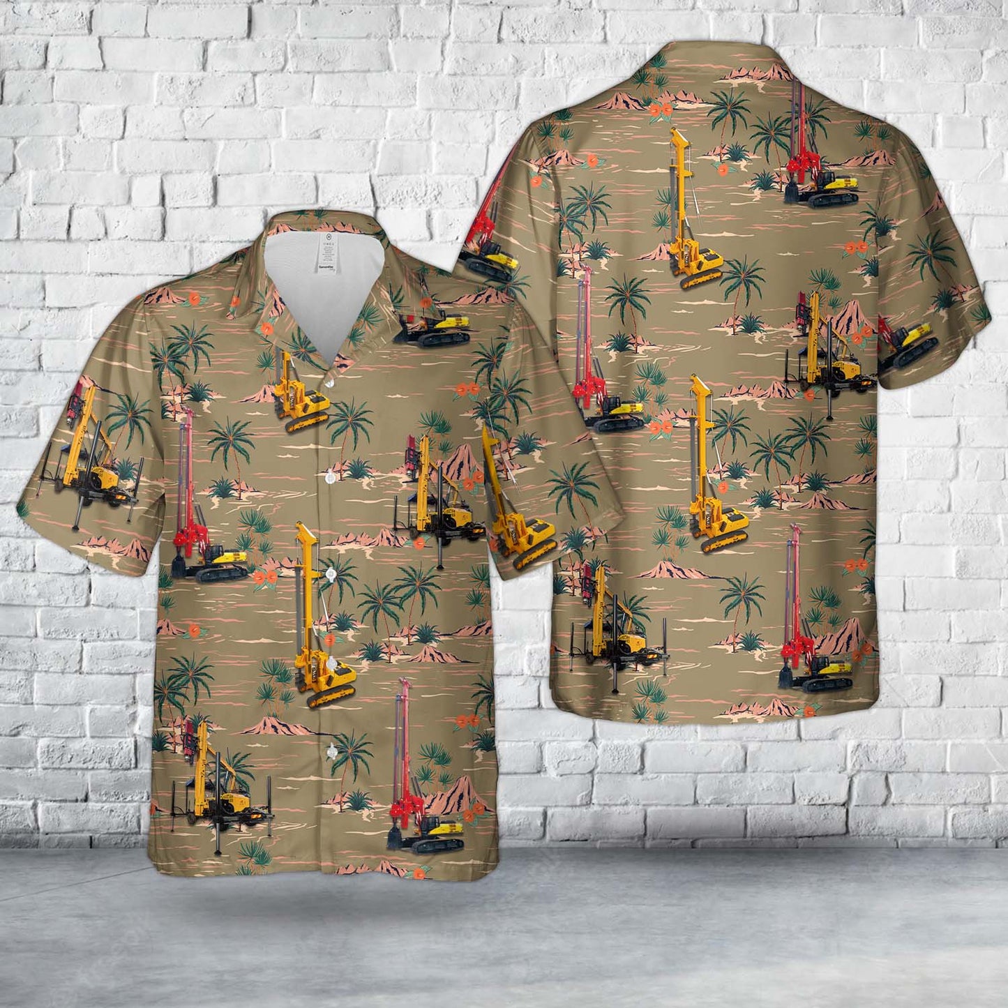 Pile Driving Machines Hawaiian Shirt