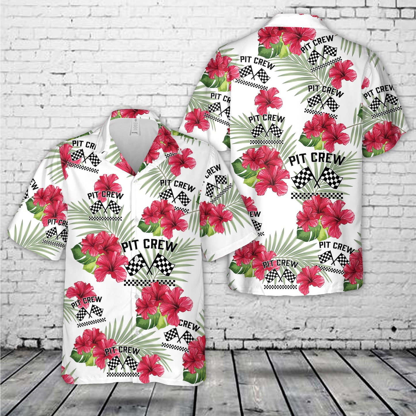 Pit crew Silhouette Racing Hawaiian Shirt