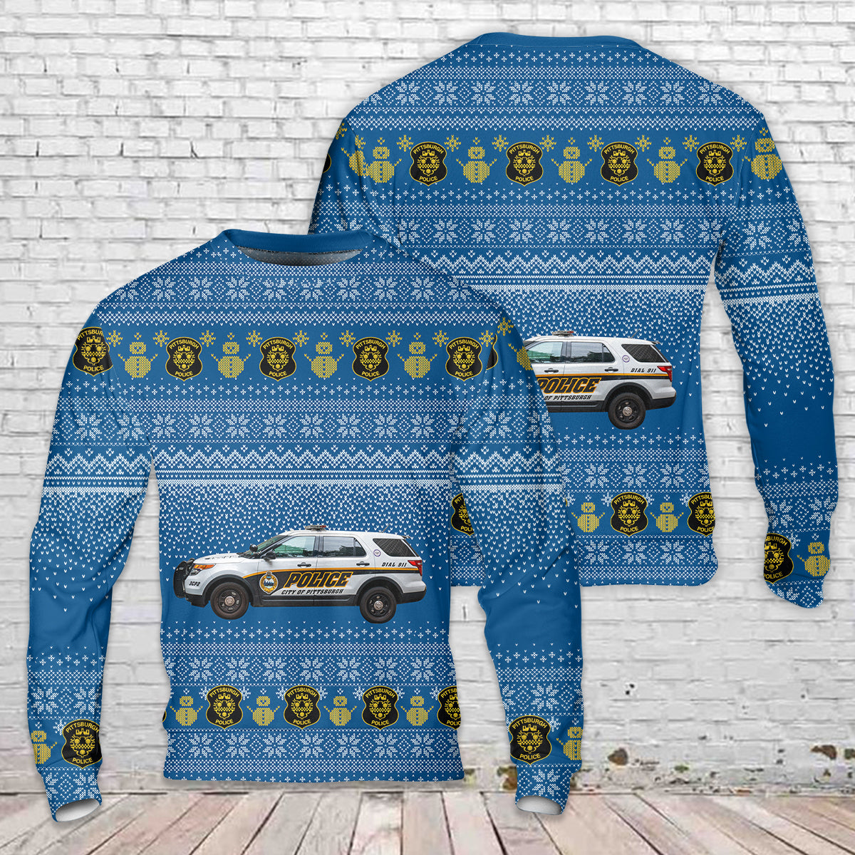 Pittsburgh, Pennsylvania, Pittsburgh Police Department Squad Car Christmas Sweater