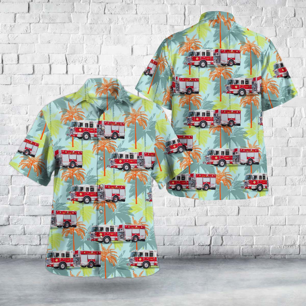Pittsford, New York, Bushnells Basin Fire Department Hawaiian Shirt
