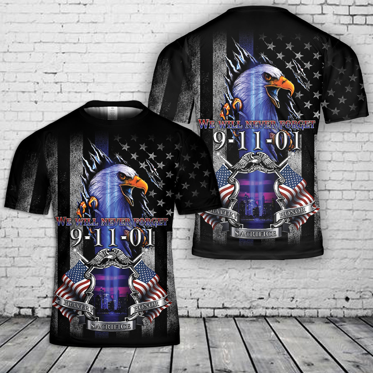 Police We Will Never Forget 9/11 3D T-Shirt