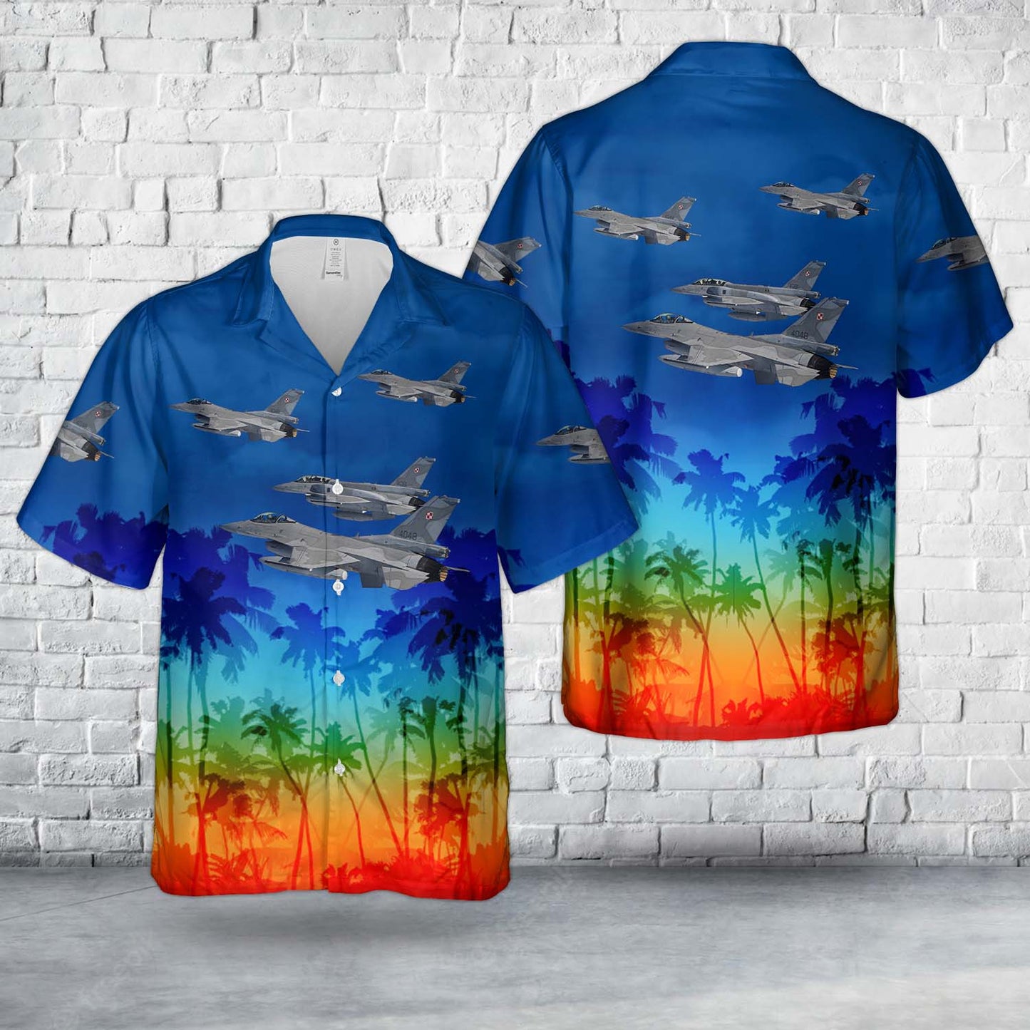 Polish Air Force Lockheed Martin F-16CJ Fighting Falcon Hawaiian Shirt