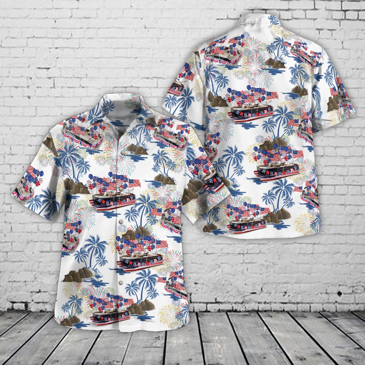 Pontoon, 4th Of July Hawaiian Shirt