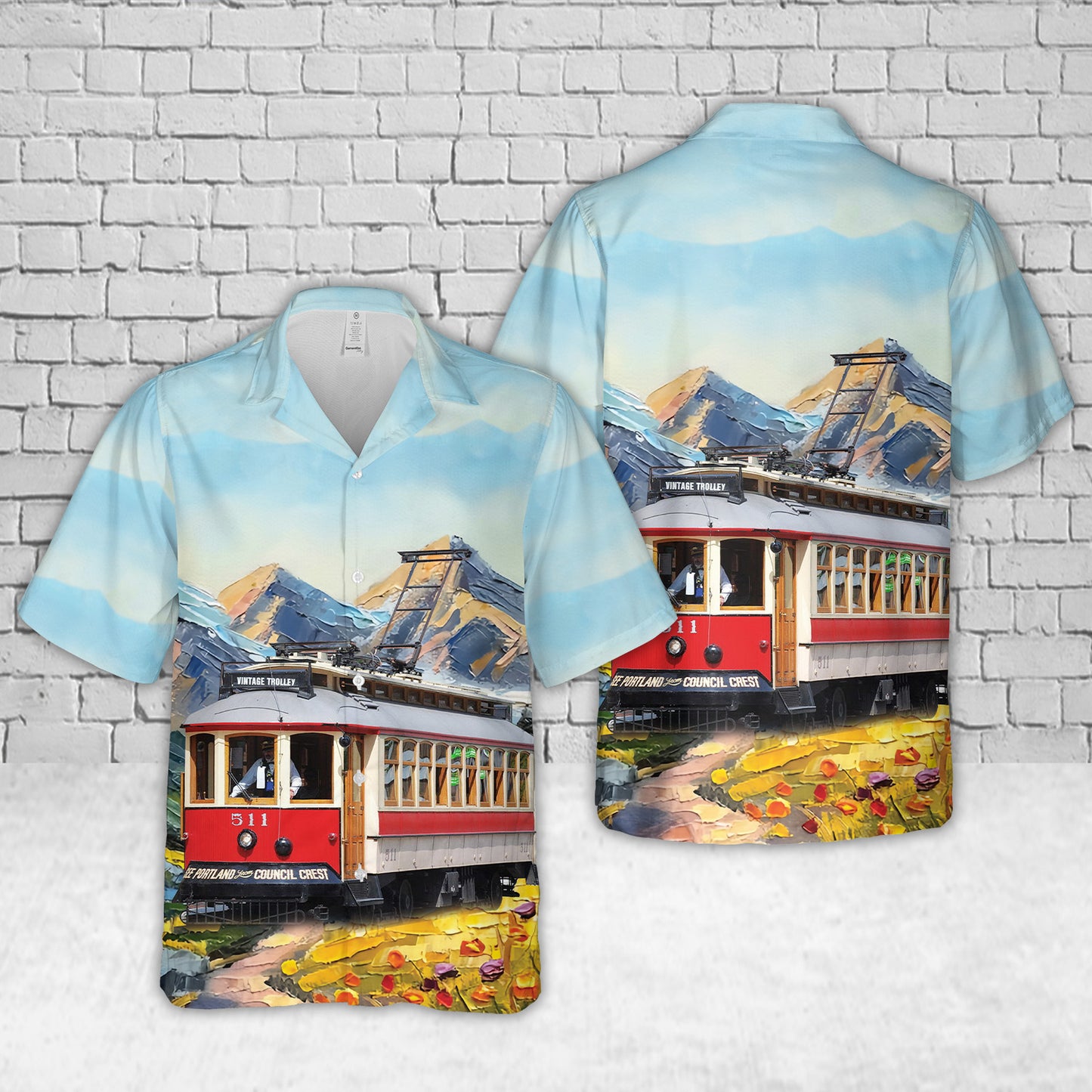 Portland Vintage Trolley Hawaiian Shirt