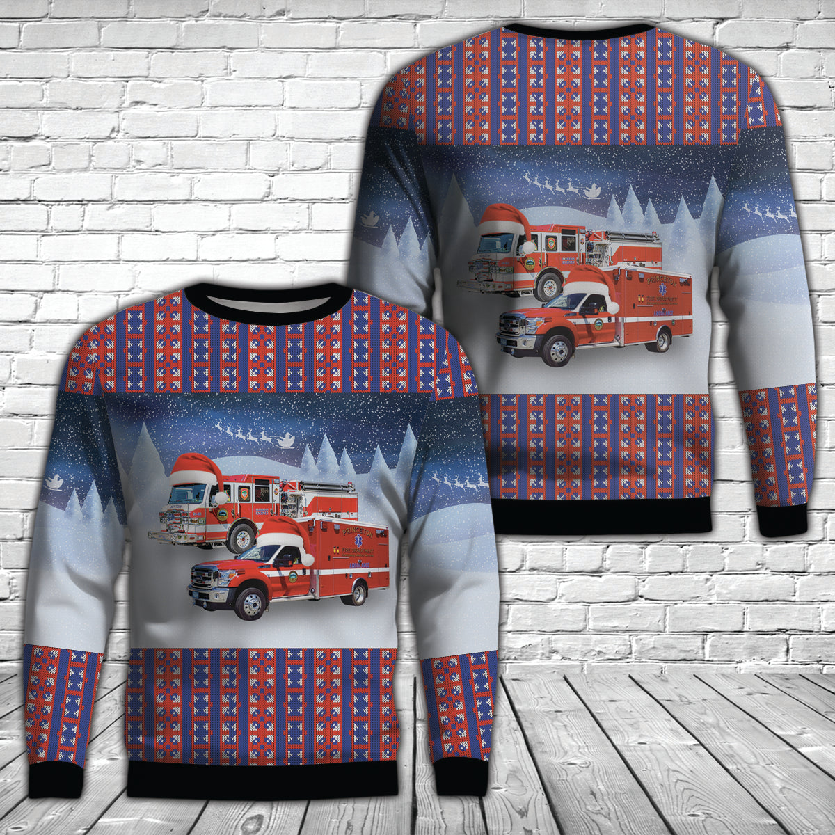 Princeton, Massachusetts, Princeton Fire Department Christmas AOP Sweater