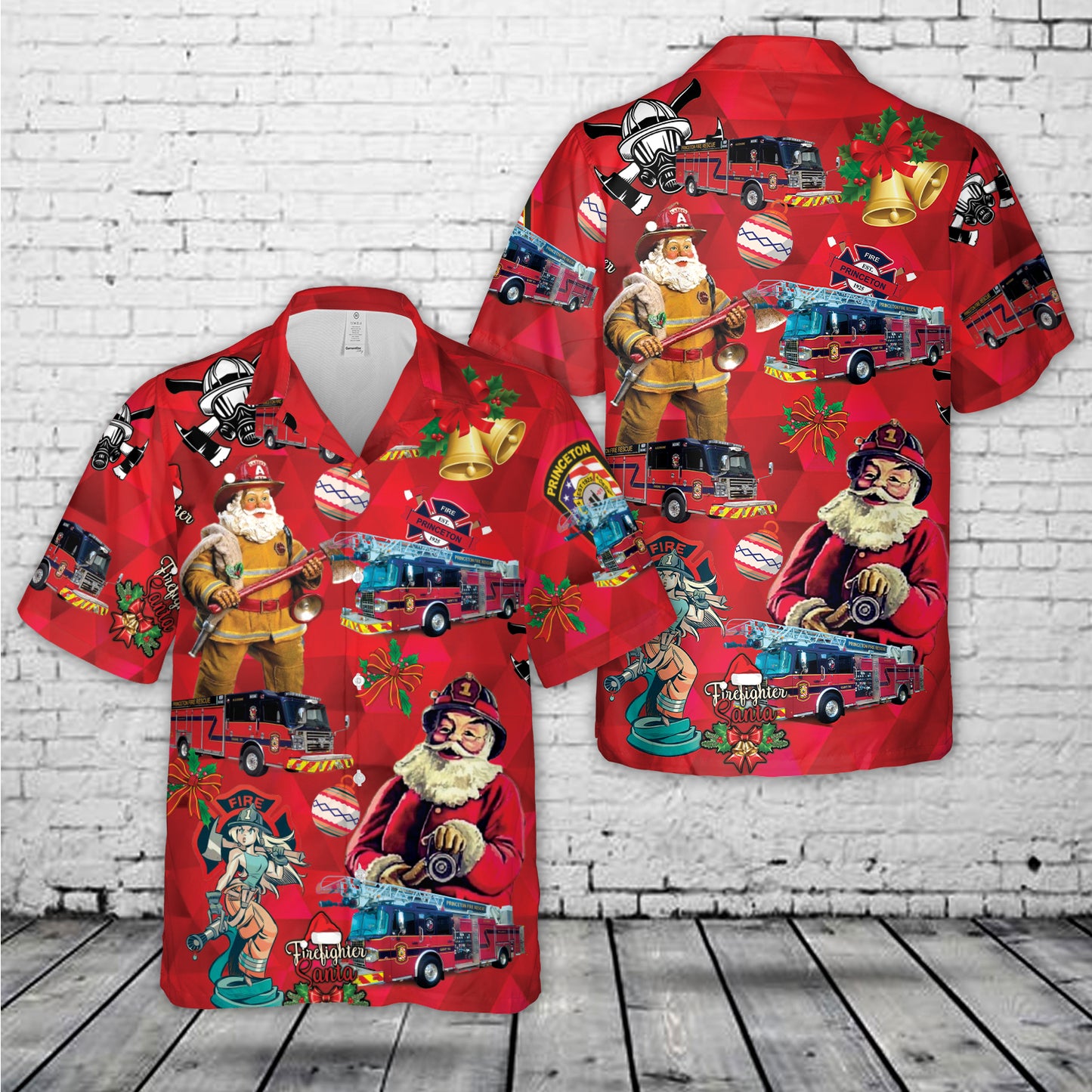 Princeton, Texas, Princeton Fire Department Christmas Hawaiian Shirt
