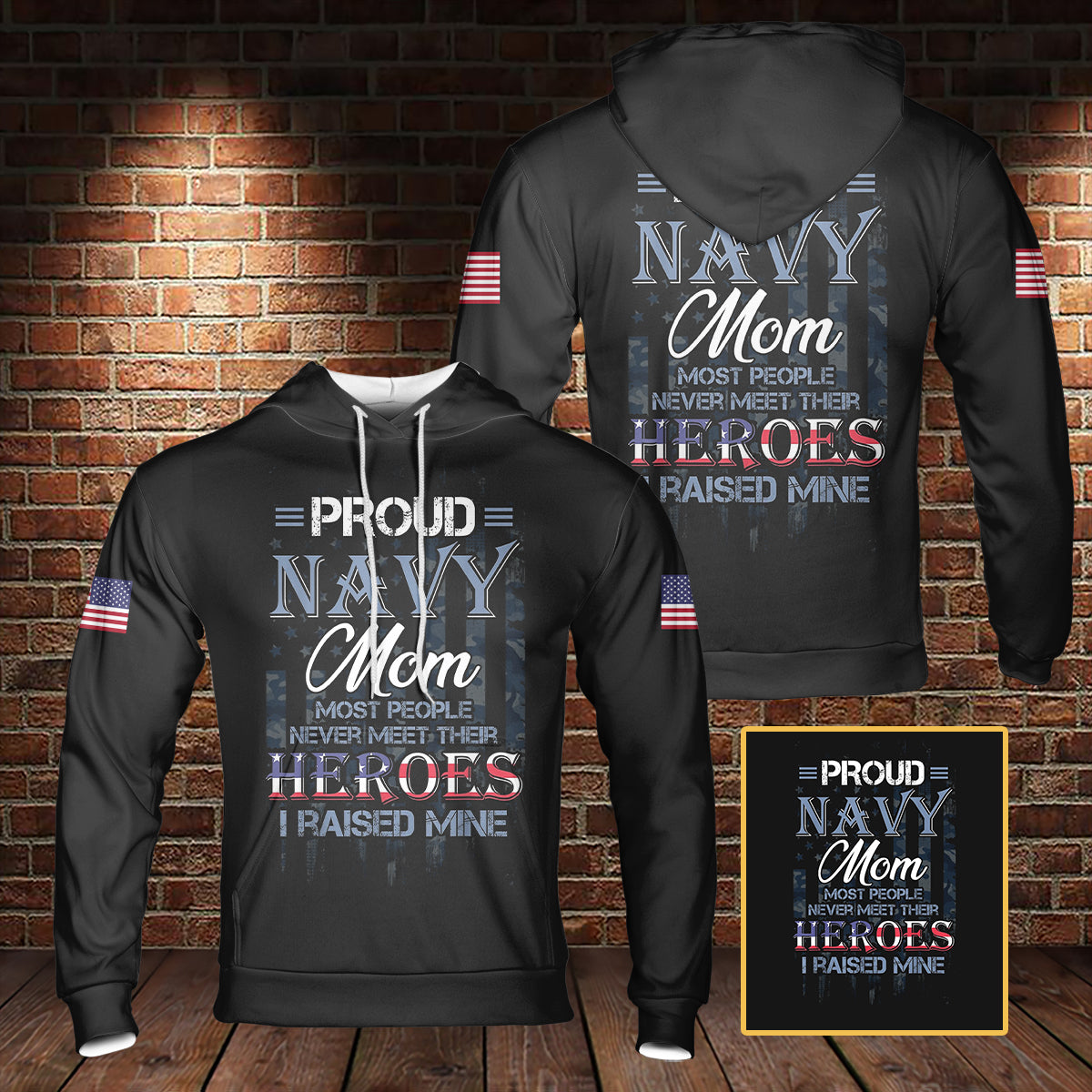 Proud Navy Mom 3D Hoodie
