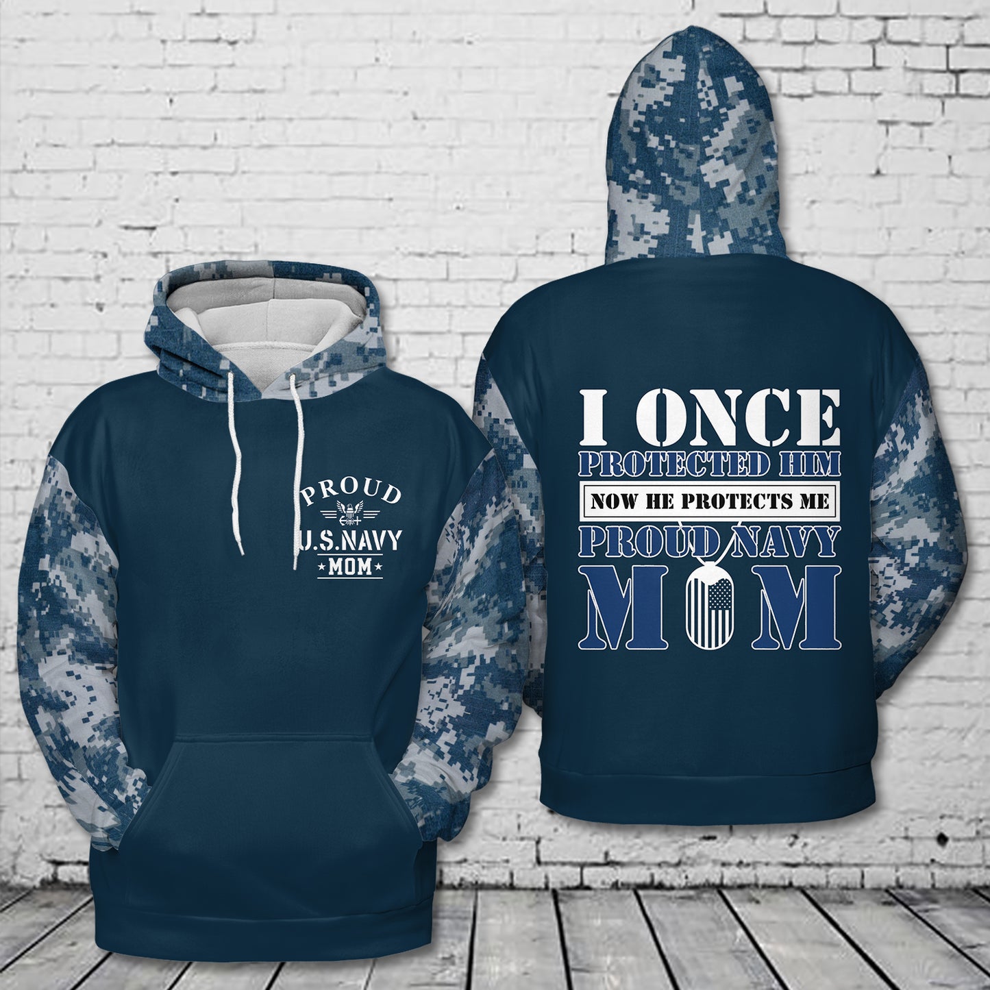 Proud Navy Mom 3D Hoodie