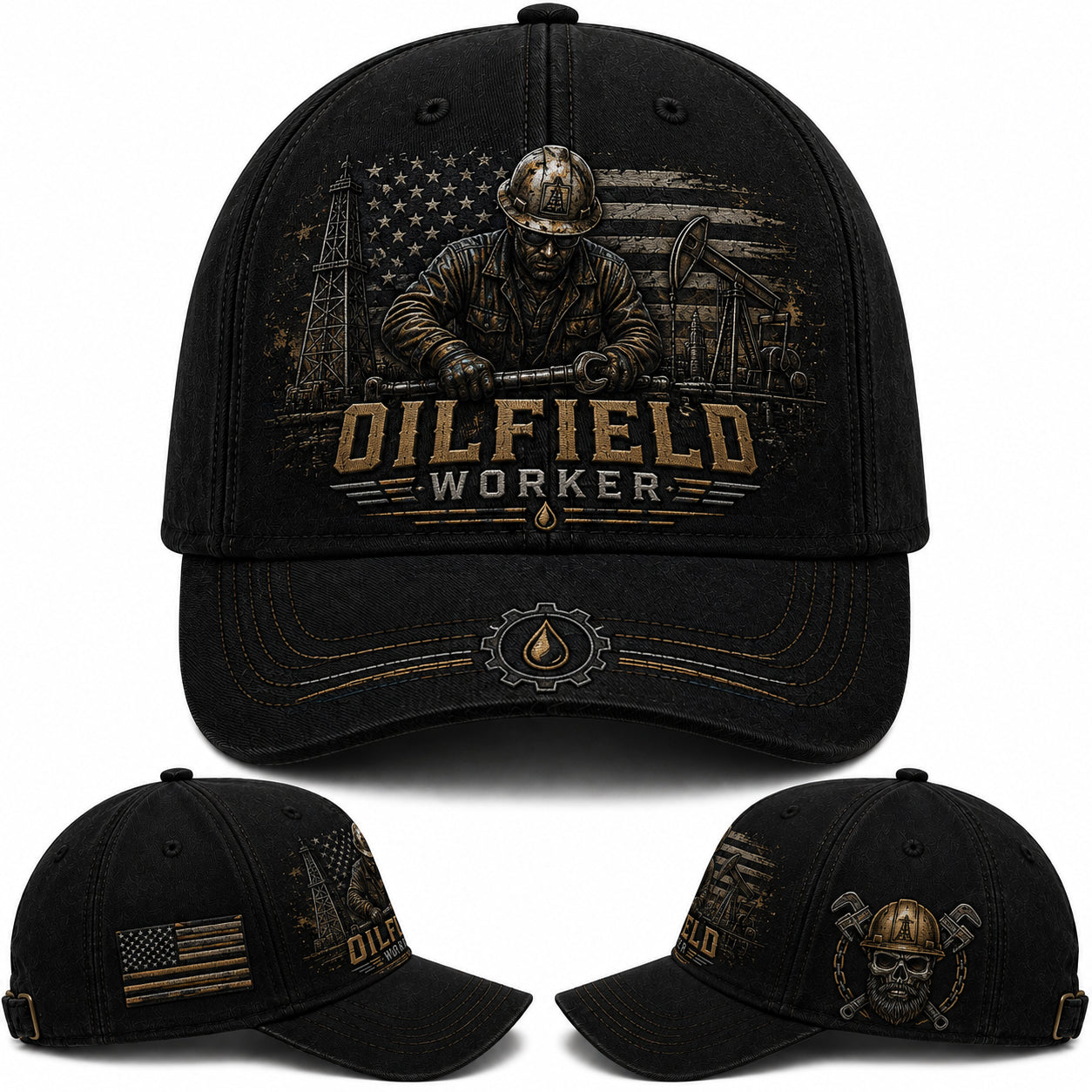 Oilfield Worker Built Tough Driven by Pride Baseball Cap