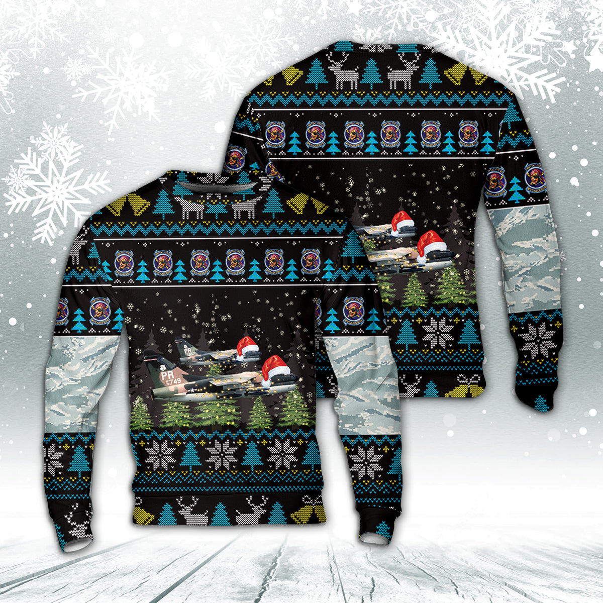 Puerto Rico Air National Guard A-7D Corsair II 198th Tactical Fighter Squadron Christmas Sweater