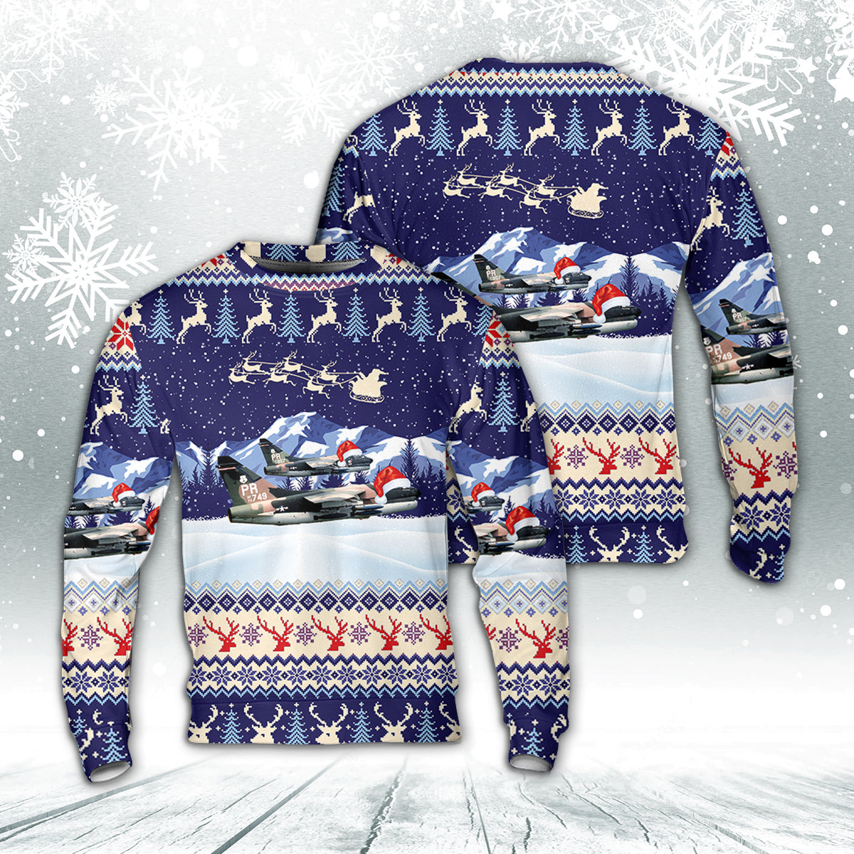 Puerto Rico Air National Guard A-7D Corsair II 198th Tactical Fighter Squadron Christmas Sweater