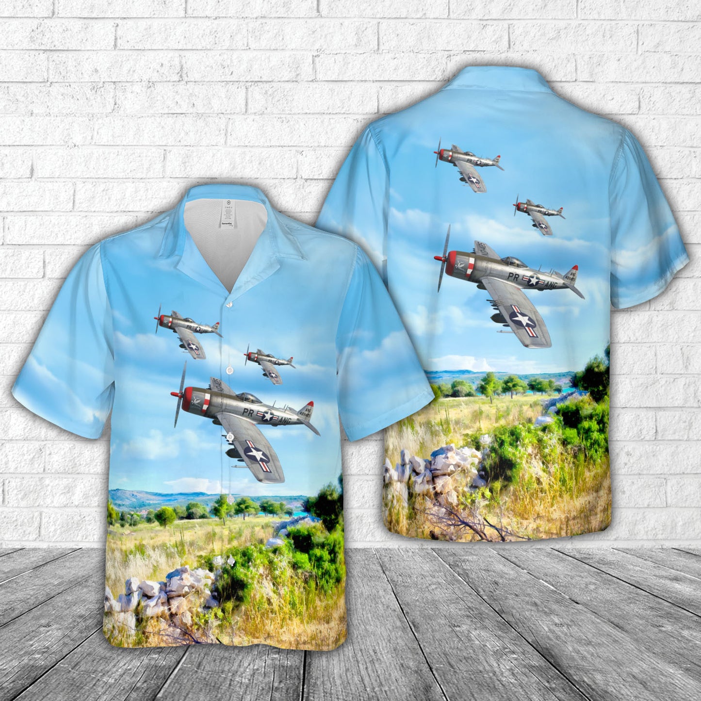 Puerto Rico Air National Guard P-47N Hawaiian Shirt