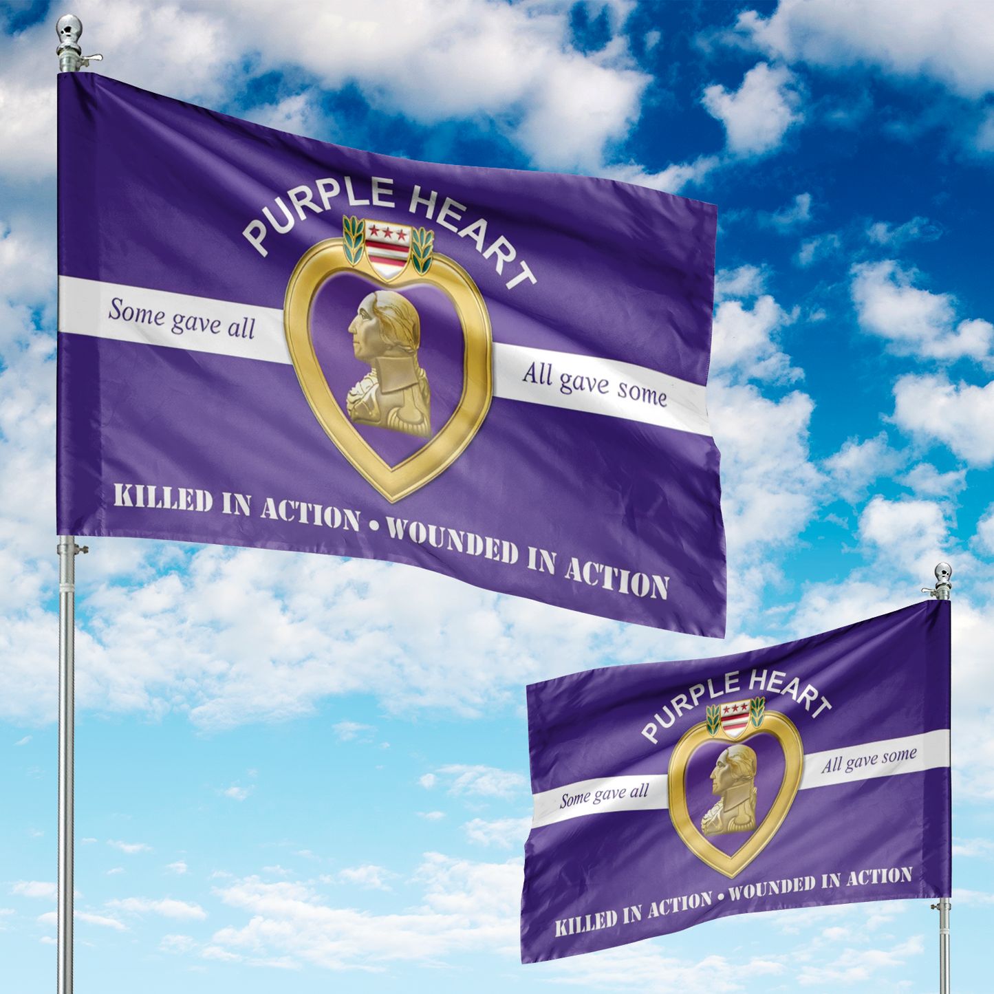 Purple Heart House Flag