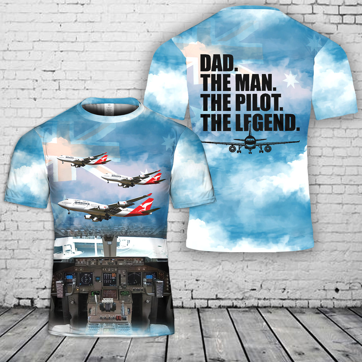 Qantas Boeing 747-438/ER, Father's Day 3D T-Shirt
