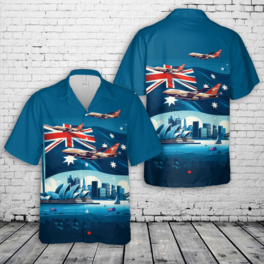 Qantas Boeing 747SP-38 Australia Day Hawaiian Shirt