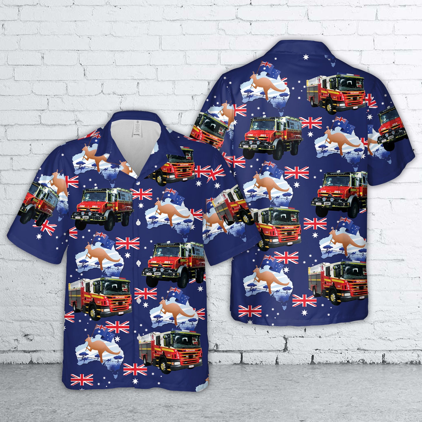 Queensland Fire Department Australia Day Hawaiian Shirt
