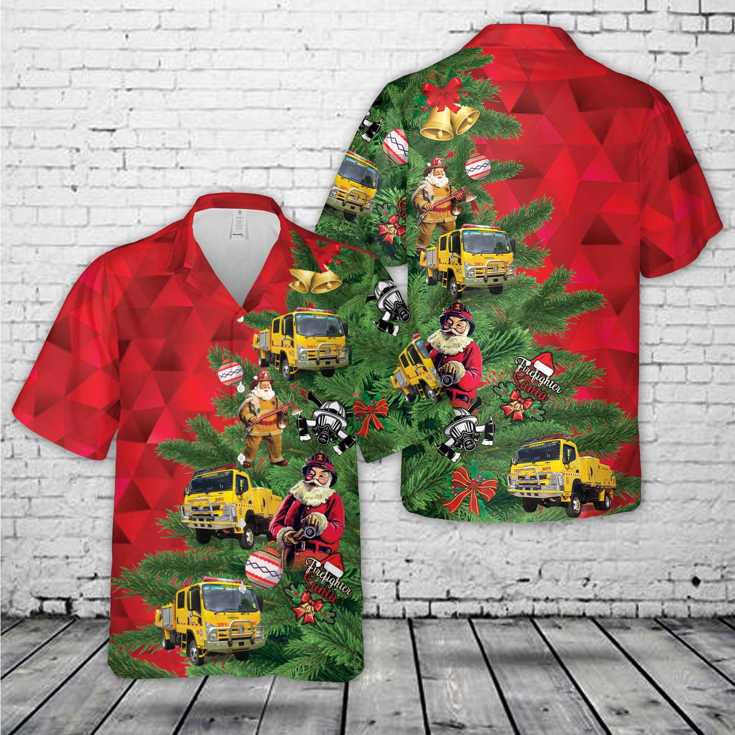 Queensland Rural Fire Service Fleet Christmas Hawaiian Shirt