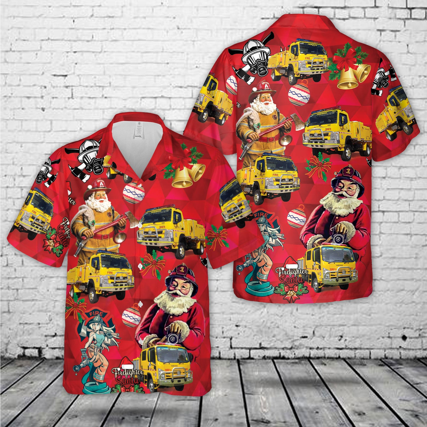 Queensland Rural Fire Service Fleet Christmas Hawaiian Shirt